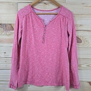 Eddie Bauer Pink Long Sleeve Henley